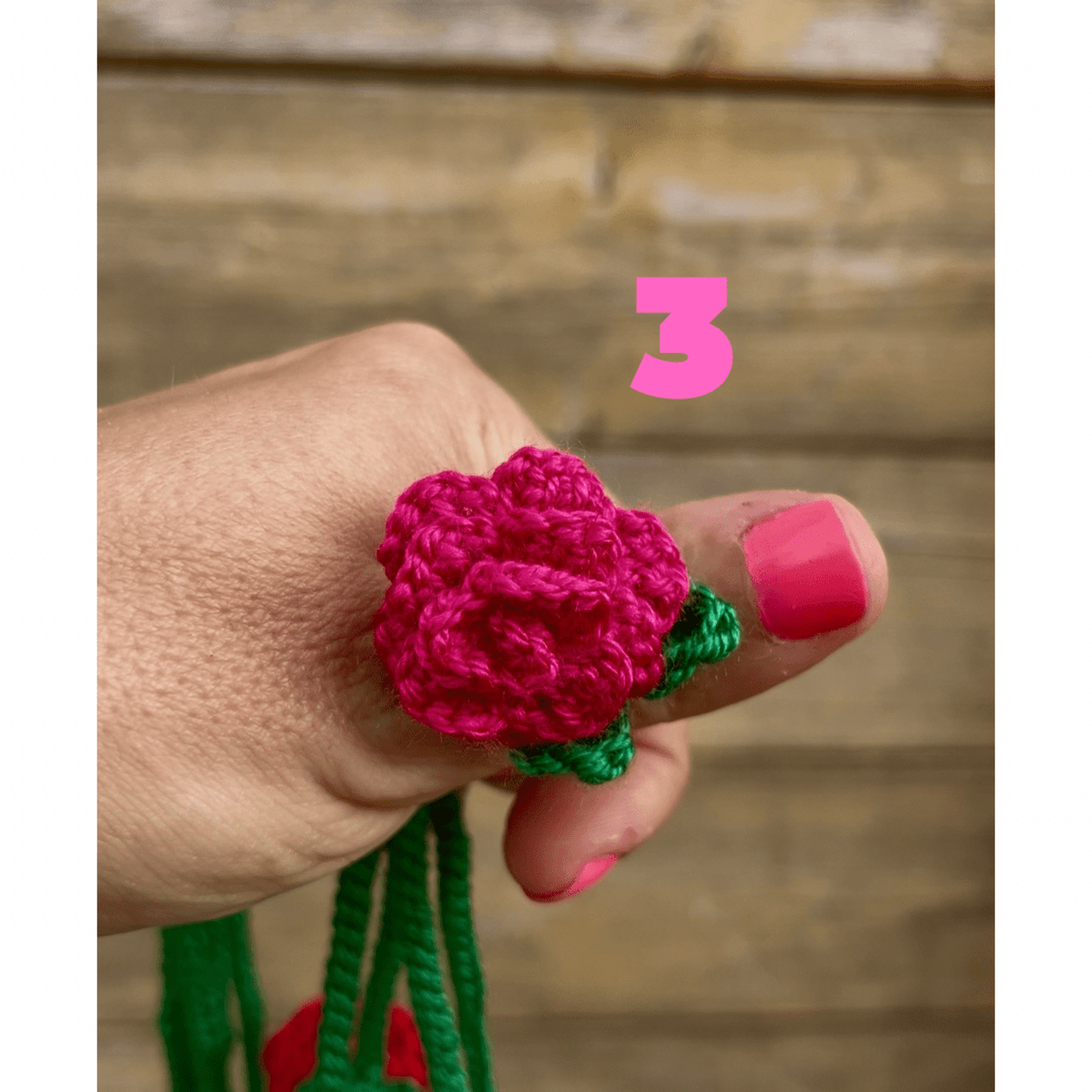 Punto de libro tejido ROSA - 3