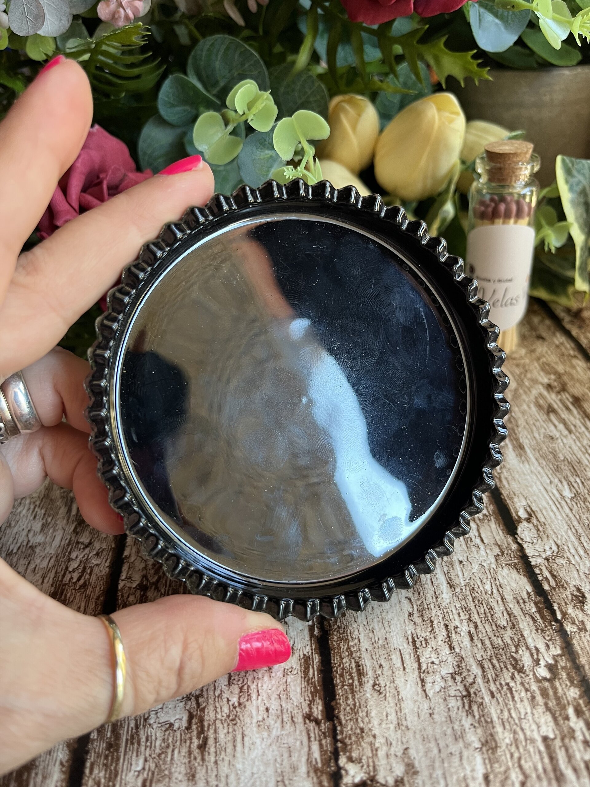 Porta Velas Platito Black - 3